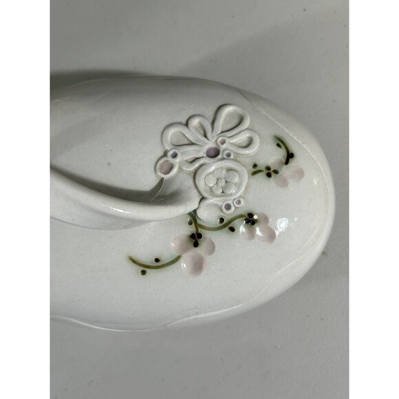 Floral Egg-Shaped Scalloped Lid Studio Art Pottery Trinket Holder Dish Signed - Picture 7 of 11